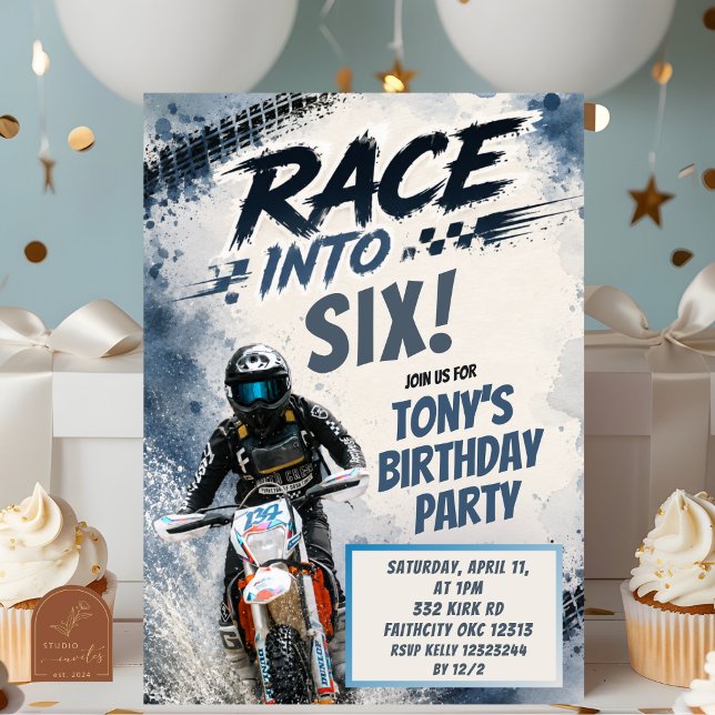 Convite de Aniversário de Moto Cross (Criador carregado)