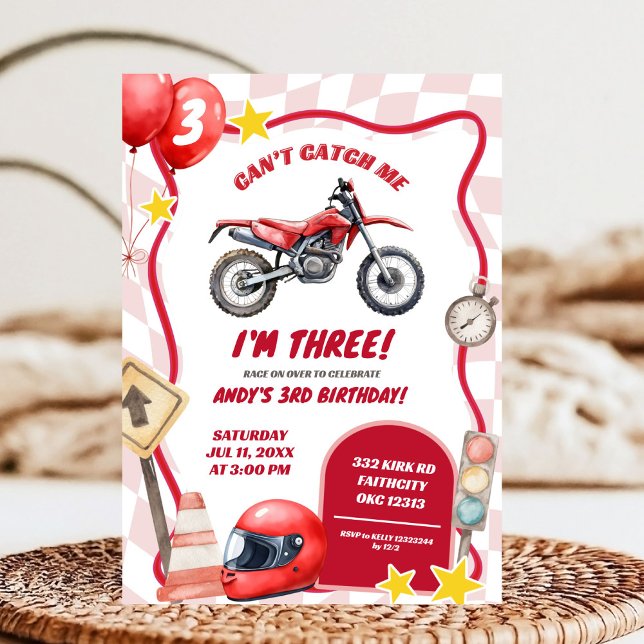 Convite de Aniversário de Moto de Trilha (Criador carregado)