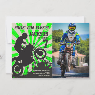 Convite de Aniversário de Moto de Trilha / Motocro
