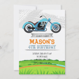 Convite de aniversário de motocicleta