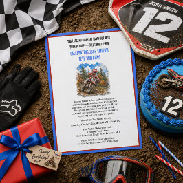 Convite de Aniversário de Motocross para Meninos d