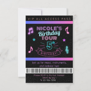 Convite de Aniversário de Música VIP All Access Pa