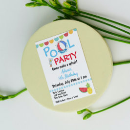Convite de aniversário de natação