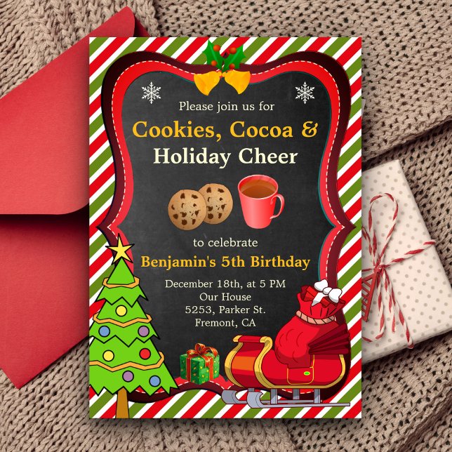 Convite de Aniversário de Natal com Cookies de Cac (Criador carregado)