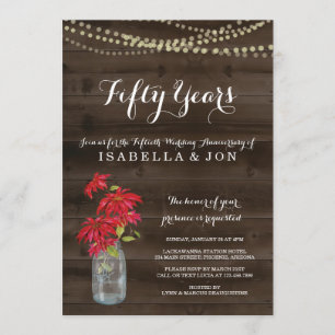 Convite de Aniversário de Natal com Poinsettia