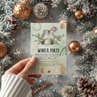 Convite de aniversário de Natal de cavalo