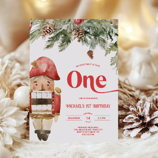 Convite de Aniversário de Natal do Quebra-Nozes 1º