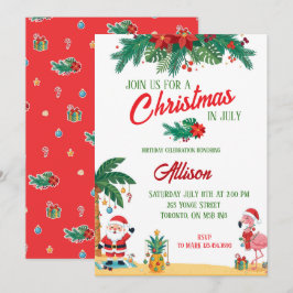 Convite de Aniversário de Natal em Julho