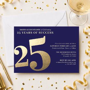 Convite de Aniversário de Negócios do 25
