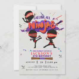 Convite de aniversário de Ninja