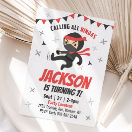 Convite de aniversário de Ninja