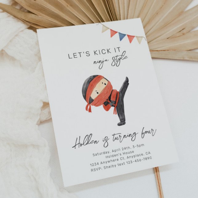 Convite de aniversário de Ninja | Convite de festa (Criador carregado)