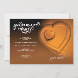 Convite de Aniversário de Ouro de Dois Corações