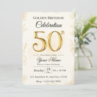 Convite de Aniversário de Ouro dos 50 anos