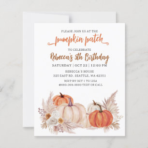 Convite de Aniversário de Outono com Remendo de Ab