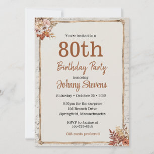 Convite de aniversário de outono de Vintage