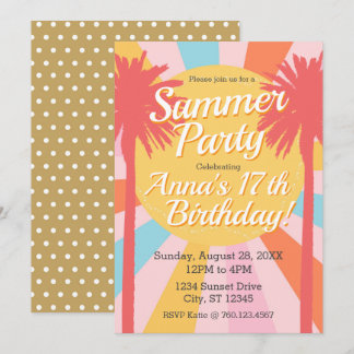 Convite de Aniversário de Palma de Verão