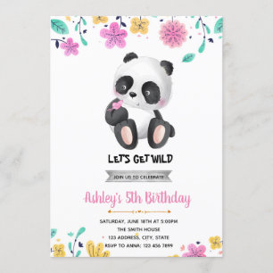 Convite de aniversário de panda