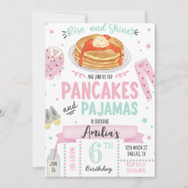 Convite de aniversário de Panquecas e Pijamas