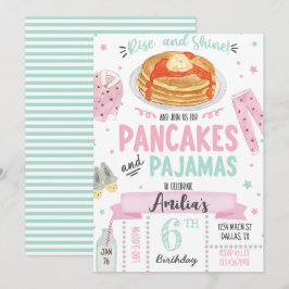 Convite de aniversário de Panquecas e Pijamas