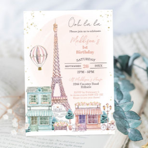 Convite de aniversário de Paris