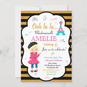 Convite de aniversário de Paris, convidada de tor