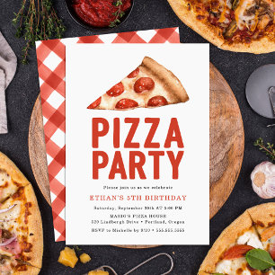 Convite de aniversário de Partido da Pizza de Aqua