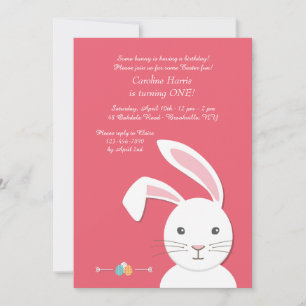 Convite de Aniversário de Páscoa do Coelho Branco