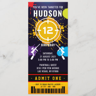 Convite de aniversário de Passagem de Tíquete de