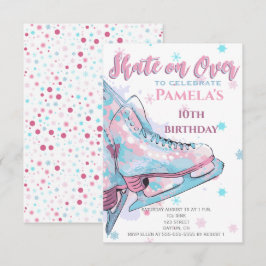Convite de aniversário de patinação de figura