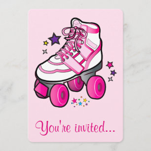 Convite de aniversário de patinação do cilindro