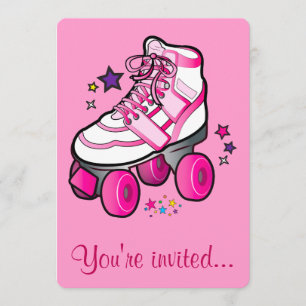 Convite de aniversário de patinação do cilindro
