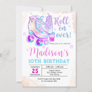 Convite de Aniversário de Patinação Neon