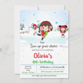 Convite de aniversário de patinação no gelo Convit
