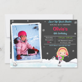 Convite de aniversário de patinação no gelo Convit