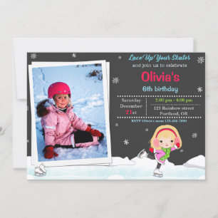Convite de aniversário de patinação no gelo Convit