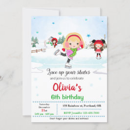 Convite de aniversário de patinação no gelo Convit