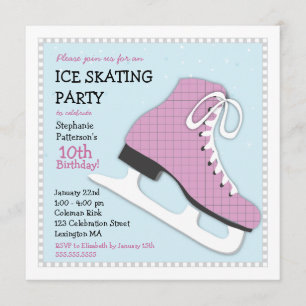 Convite de aniversário de Patinação no Gelo da 