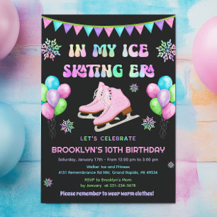Convite de Aniversário de Patinação no Gelo Eras