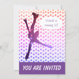 Convite de aniversário de patinação no gelo (estre