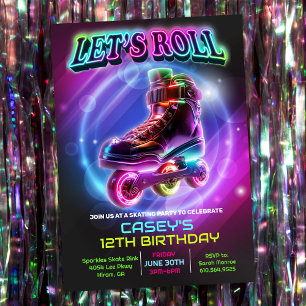Convite de Aniversário de Patinação no Gelo para Q