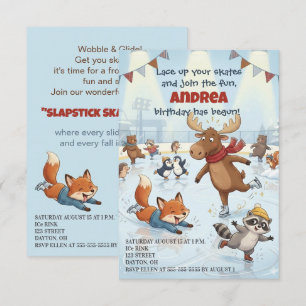 Convite de Aniversário de Patinação no Gelo Winter
