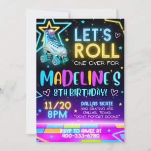 Convite de Aniversário de Patinação no Rolo