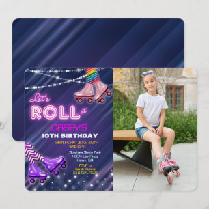 Convite de Aniversário de Patins em Rodas para QUA