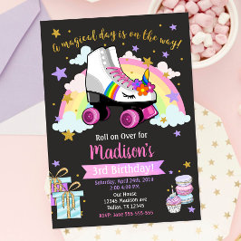 Convite de Aniversário de Patins Unicórnio