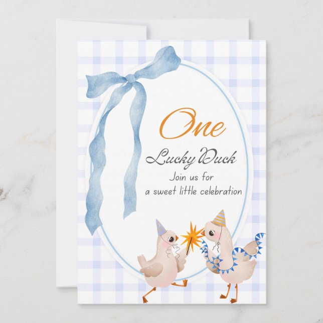 Convite de Aniversário de Pato  (Frente)
