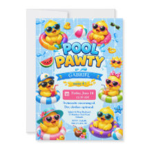 Convite de Aniversário de Pato Pula Pula para Cria