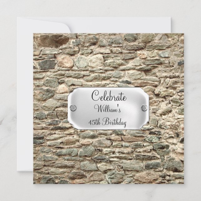 Convite de aniversário de pedra (Frente)