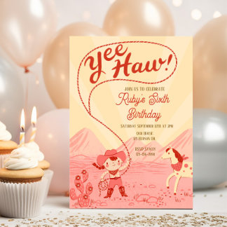 Convite de Aniversário de Pequena Vaqueira