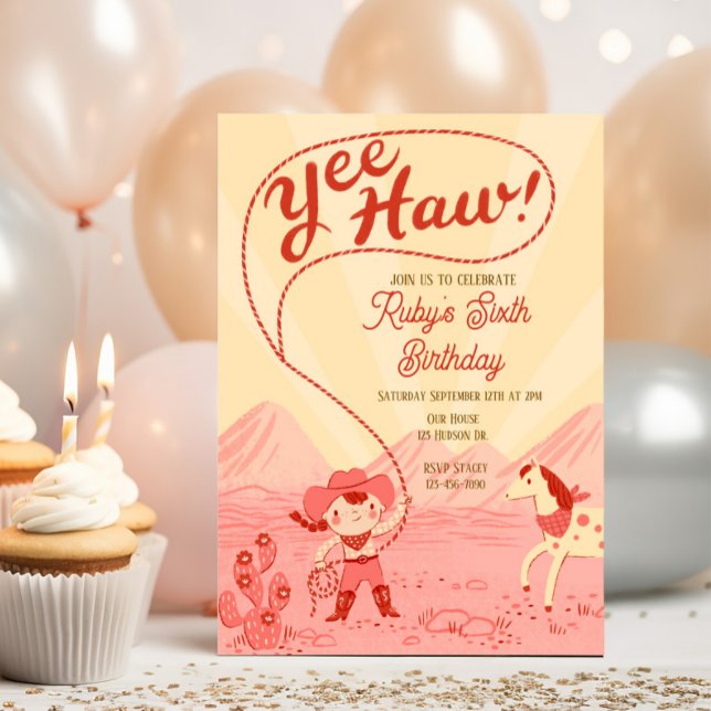 Convite de Aniversário de Pequena Vaqueira (Criador carregado)
